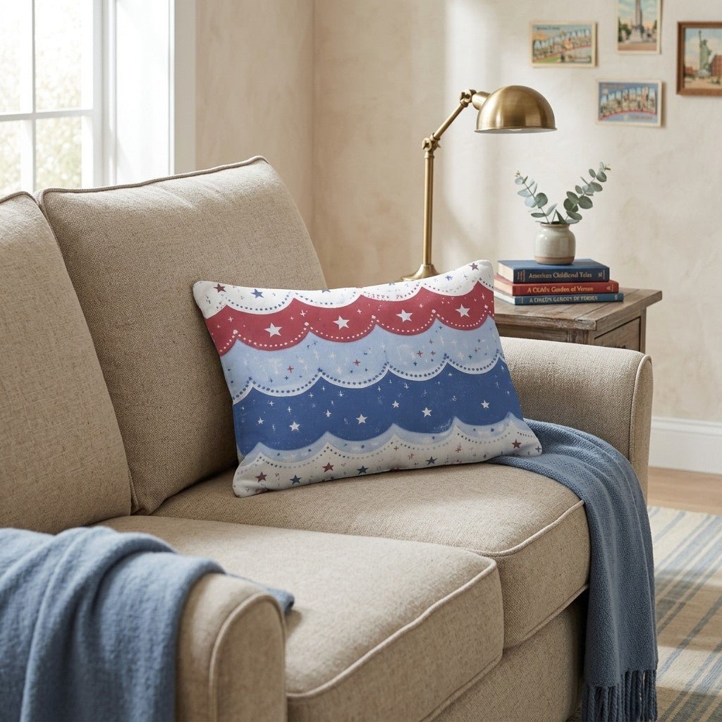 America Party Throw Pillow - Hillcroft Home