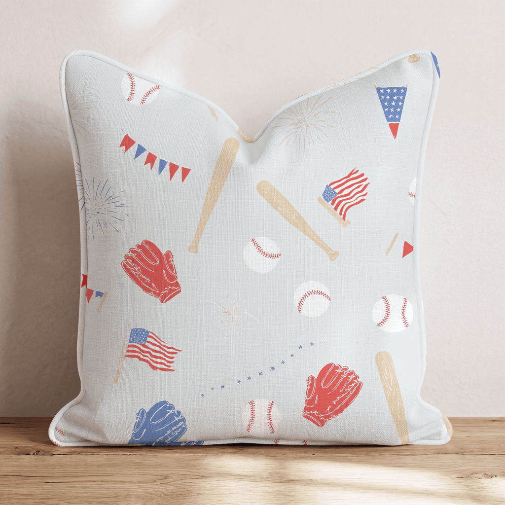 American Baseball Throw Pillow - Hillcroft Home
