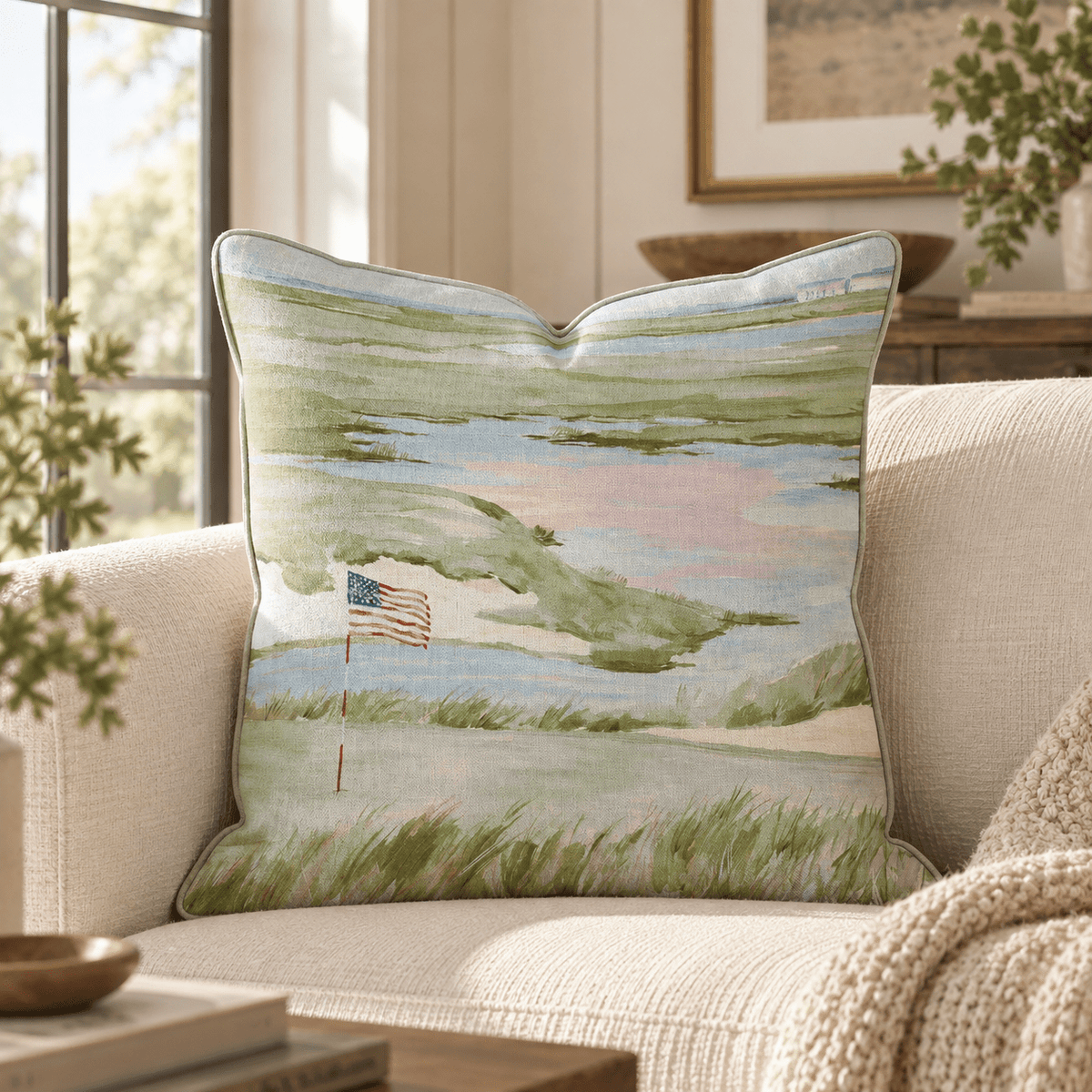 American Course Throw Pillow throw pillow - Hillcroft Home