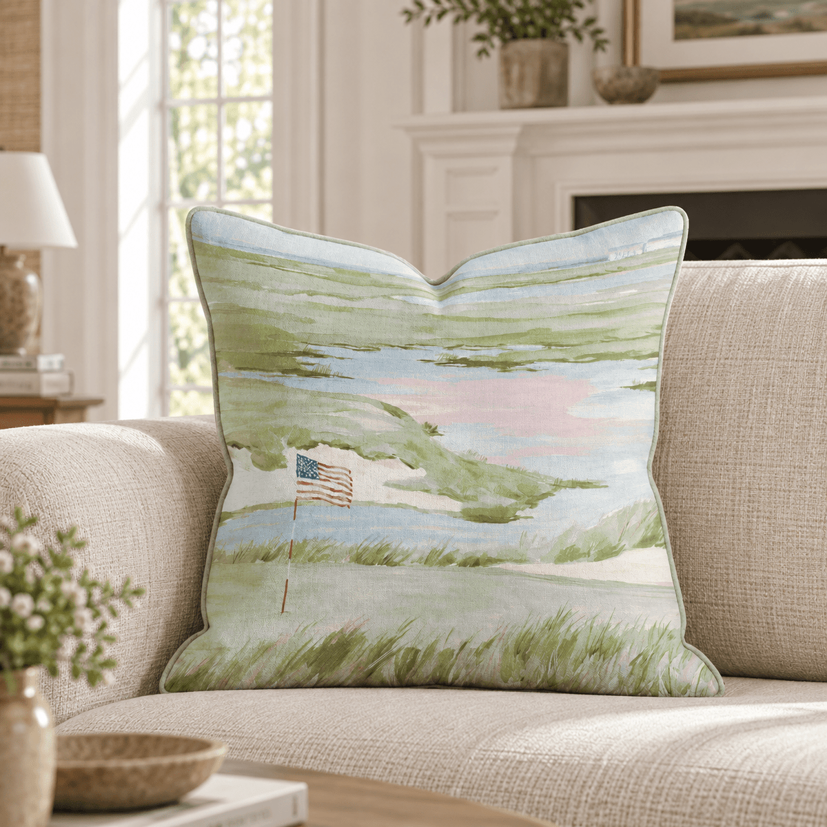 American Course Throw Pillow throw pillow - Hillcroft Home