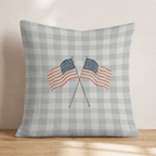 American Flag Gingham Throw Pillow - Hillcroft Home