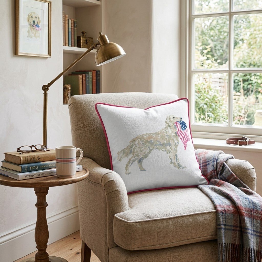 American Golden Throw Pillow - Hillcroft Home