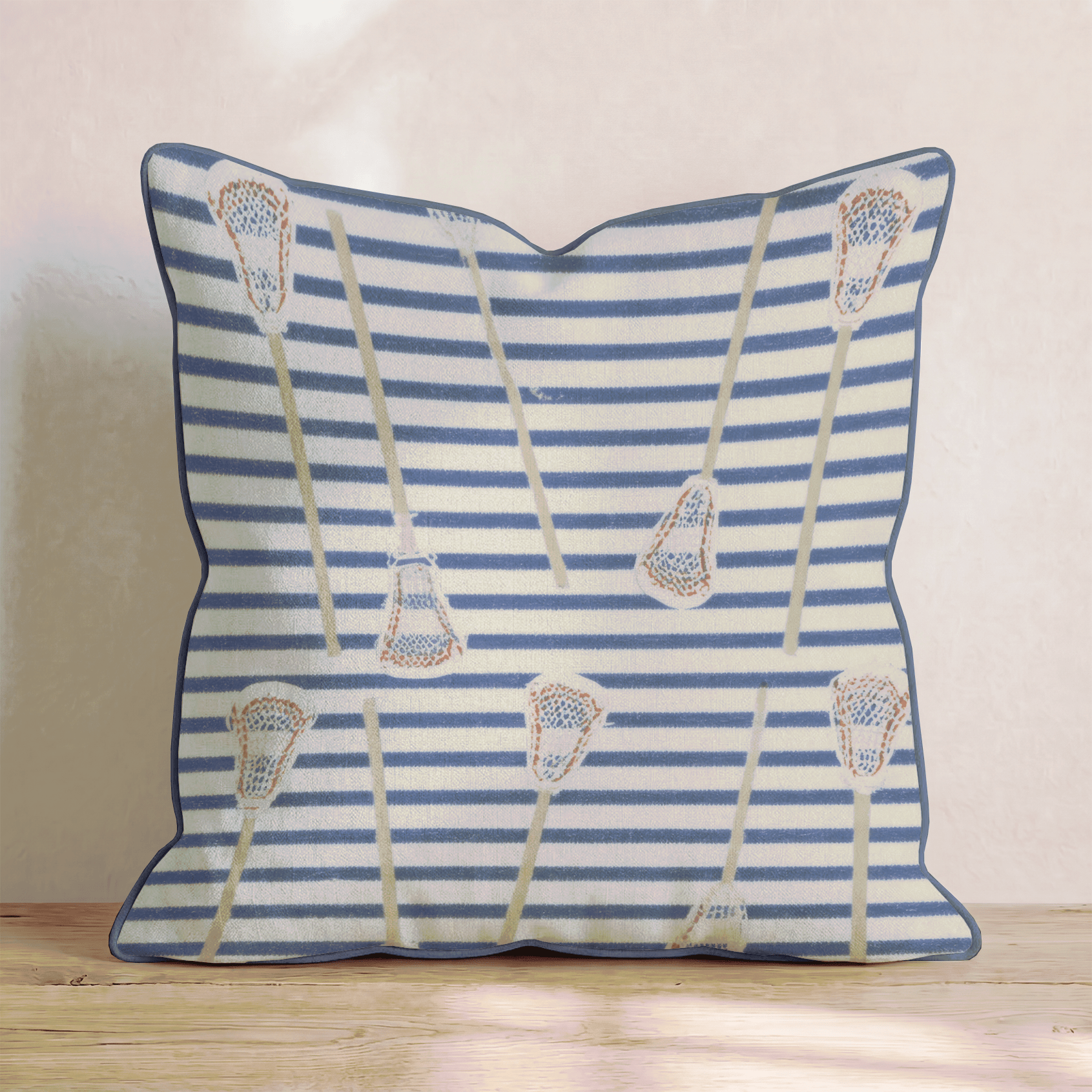 American Lacrosse Stripes Throw Pillow - Hillcroft Home