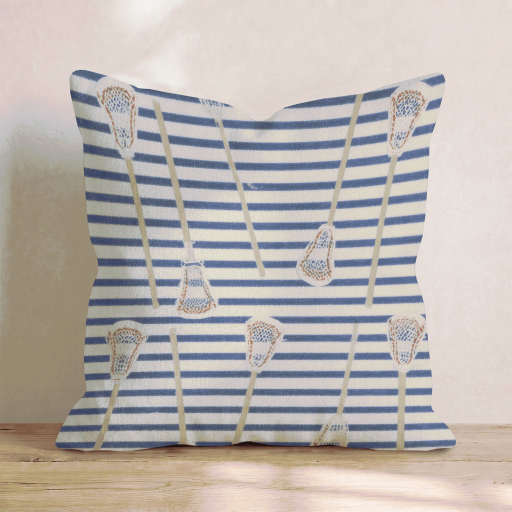 American Lacrosse Stripes Throw Pillow - Hillcroft Home