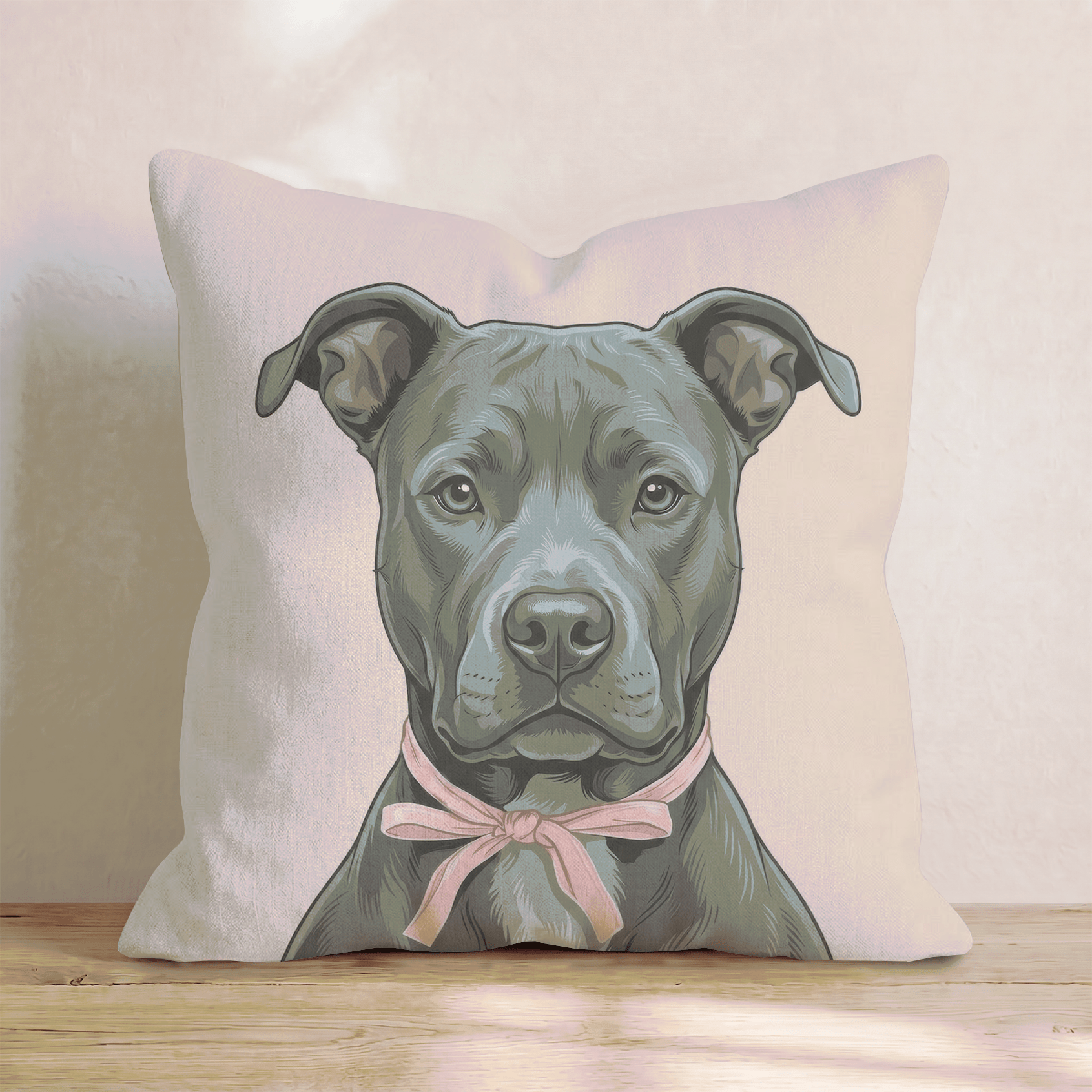 American Pitbull Terrier Portrait Throw Pillow - Hillcroft Home