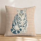 American Shorthair Plaid Throw Pillow - Hillcroft Home
