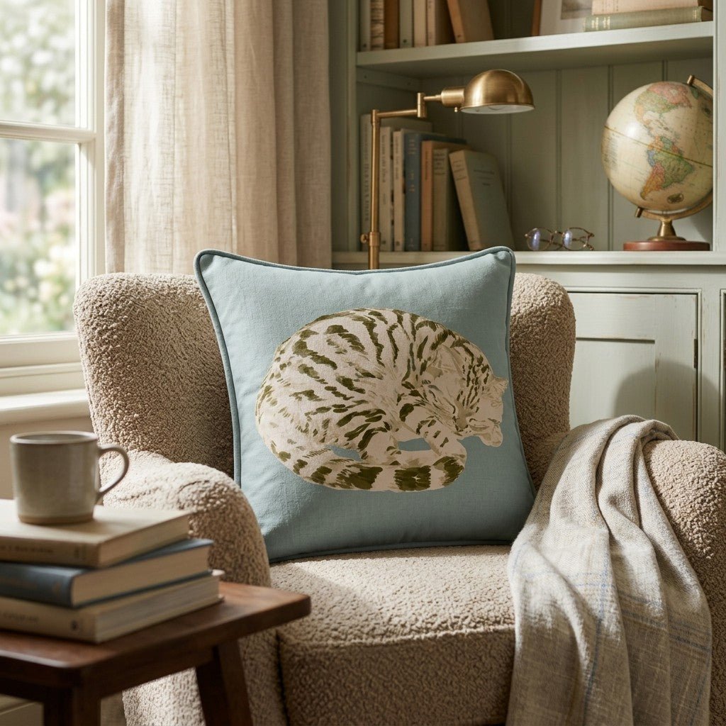 American Shorthair Slumber Throw Pillow - Hillcroft Home