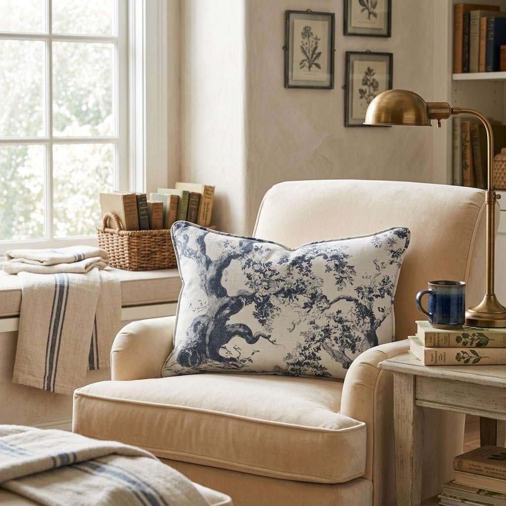 Ancient Oak Toile Throw Pillow - Hillcroft Home