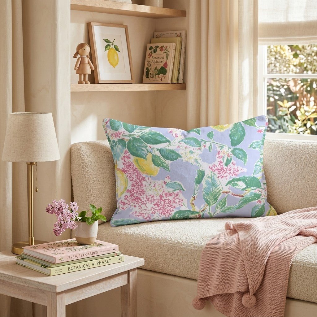 Anna's Lemon Tree Throw Pillow - Hillcroft Home