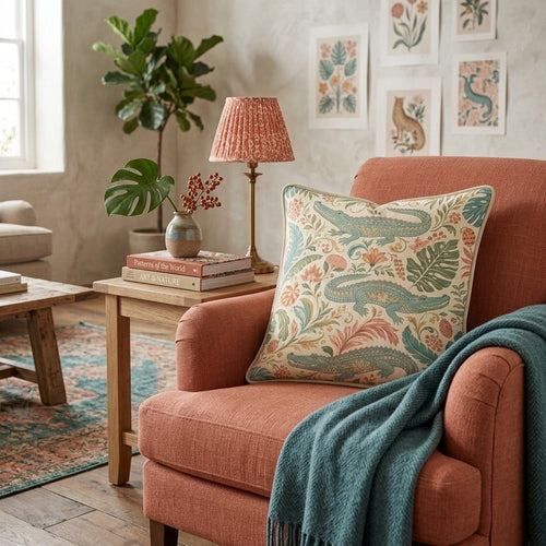 Ansley Alligator Throw Pillow - Hillcroft Home