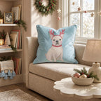 Antler Headband French Bulldog Throw Pillow throw pillow - Hillcroft Home