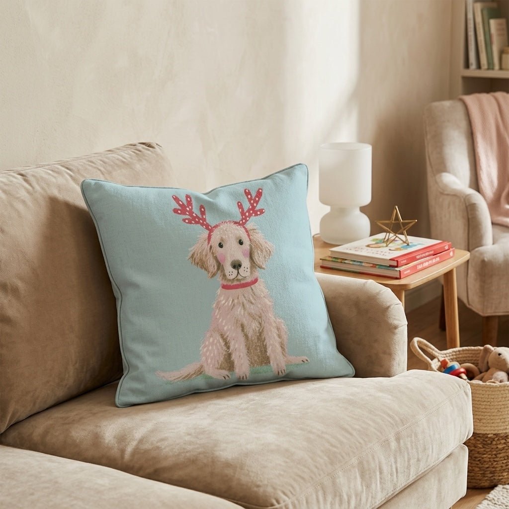 Antler Headband Golden Throw Pillow - Hillcroft Home
