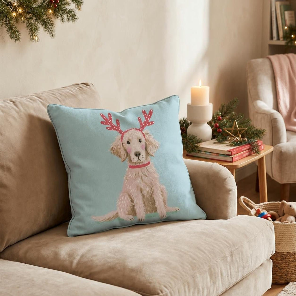 Antler Headband Golden Throw Pillow throw pillow - Hillcroft Home