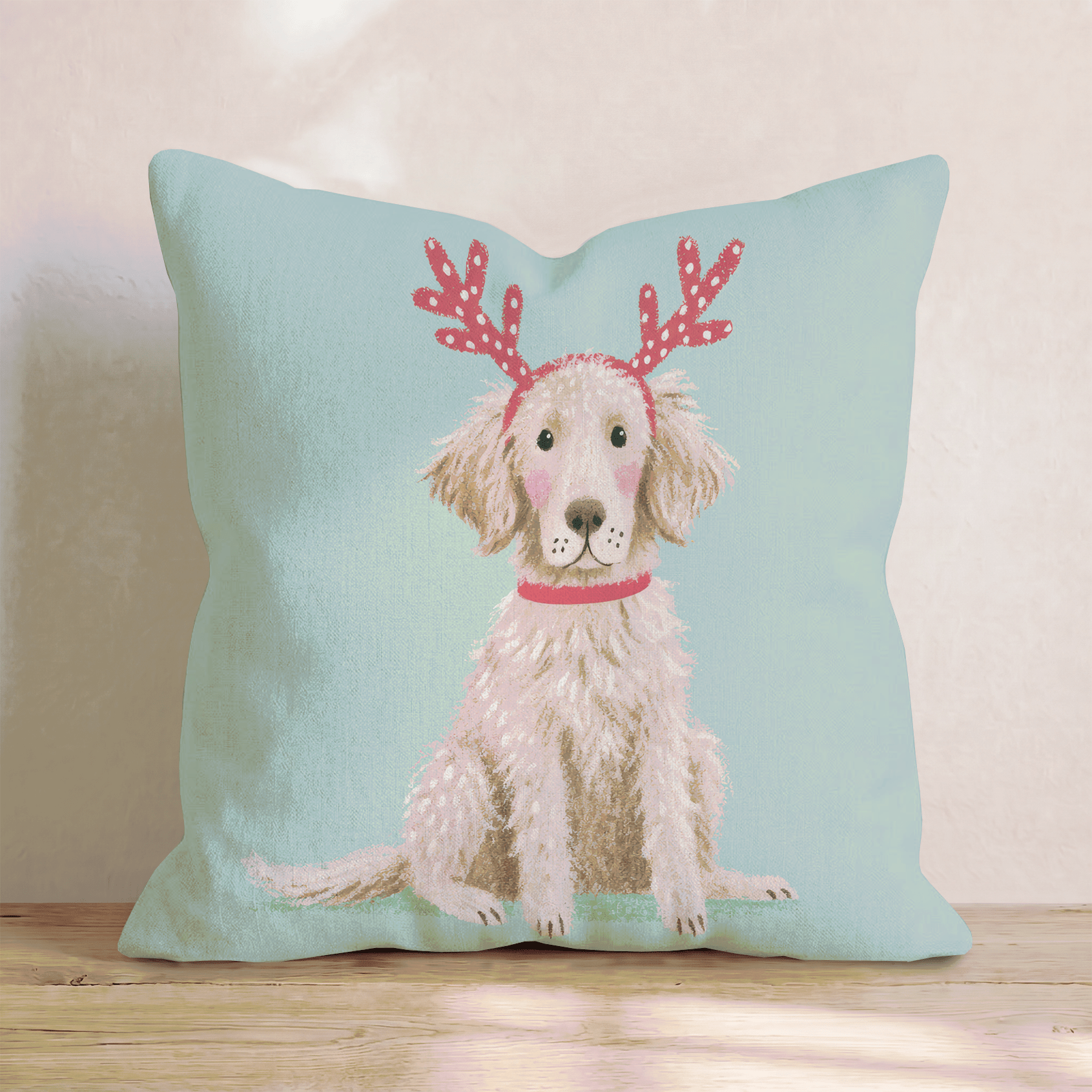 Antler Headband Golden Throw Pillow - Hillcroft Home