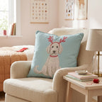 Antler Headband Labradoodle Throw Pillow - Hillcroft Home