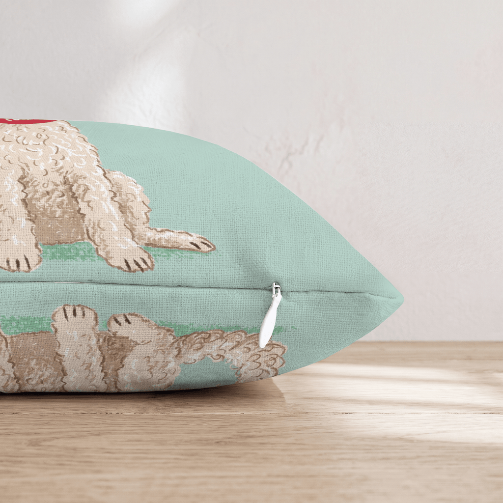 Antler Headband Labradoodle Throw Pillow - Hillcroft Home