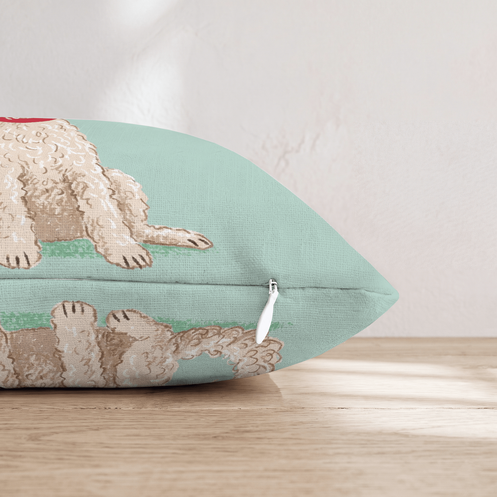 Antler Headband Labradoodle Throw Pillow - Hillcroft Home