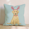 Antler Headband Labrador Retriever Throw Pillow - Hillcroft Home
