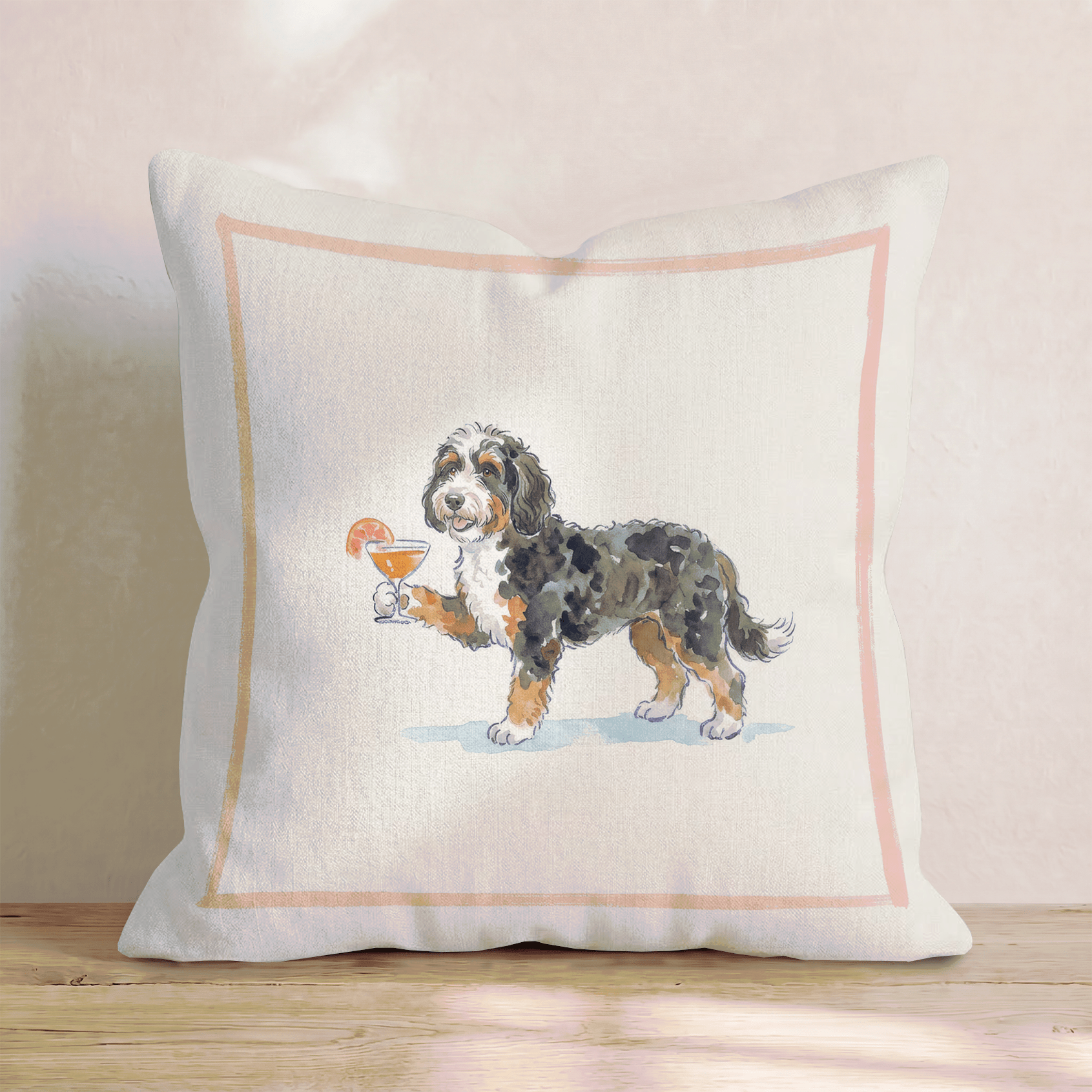 Aperol Bernedoodle Throw Pillow - Hillcroft Home