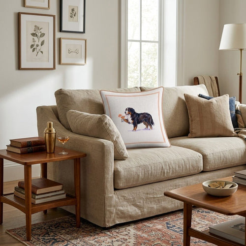 Aperol Bernese Mountain Dog Throw Pillow - Hillcroft Home