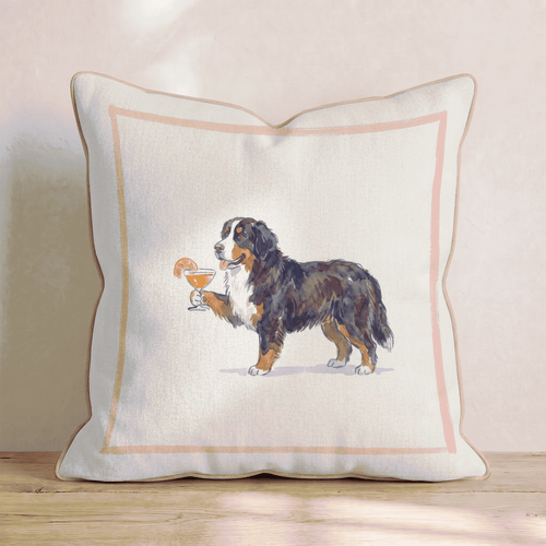 Aperol Bernese Mountain Dog Throw Pillow - Hillcroft Home