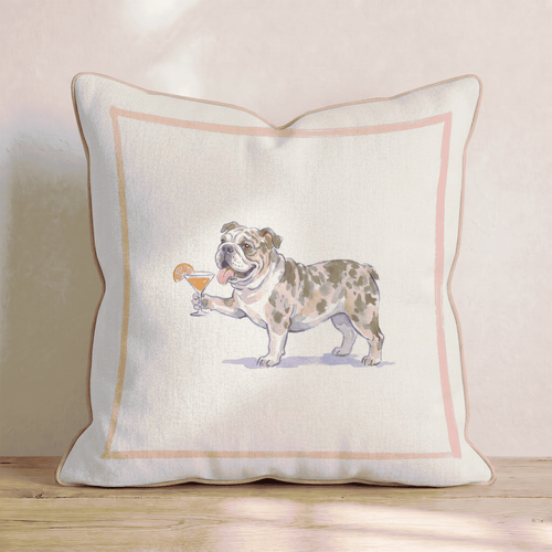 Aperol Bulldog Throw Pillow - Hillcroft Home