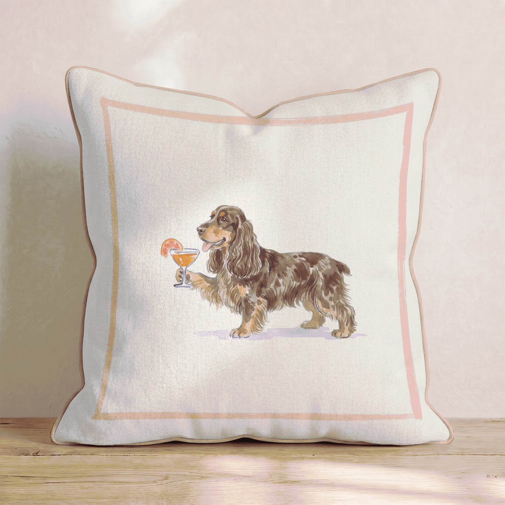 Aperol Cocker Spaniel Throw Pillow - Hillcroft Home