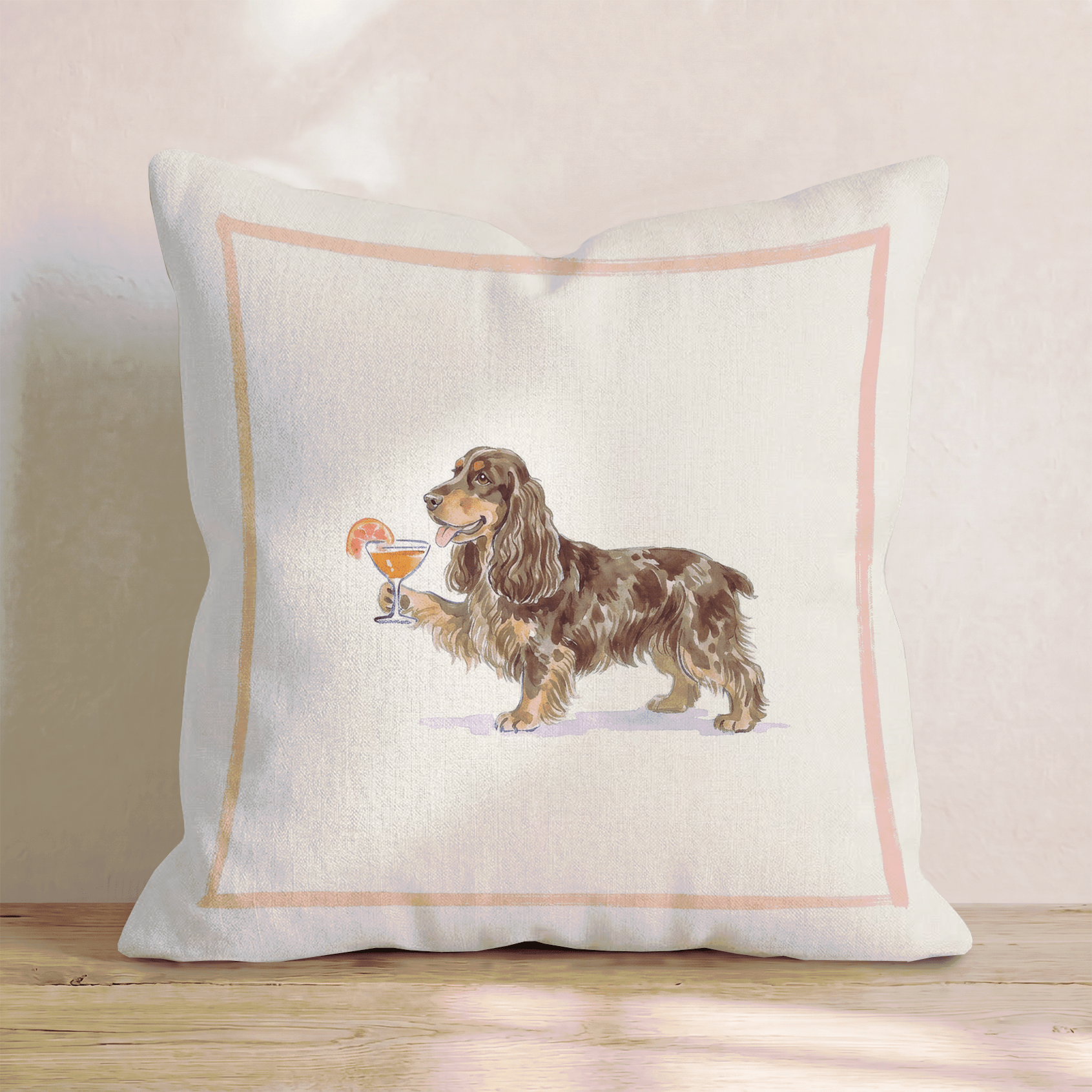 Aperol Cocker Spaniel Throw Pillow - Hillcroft Home