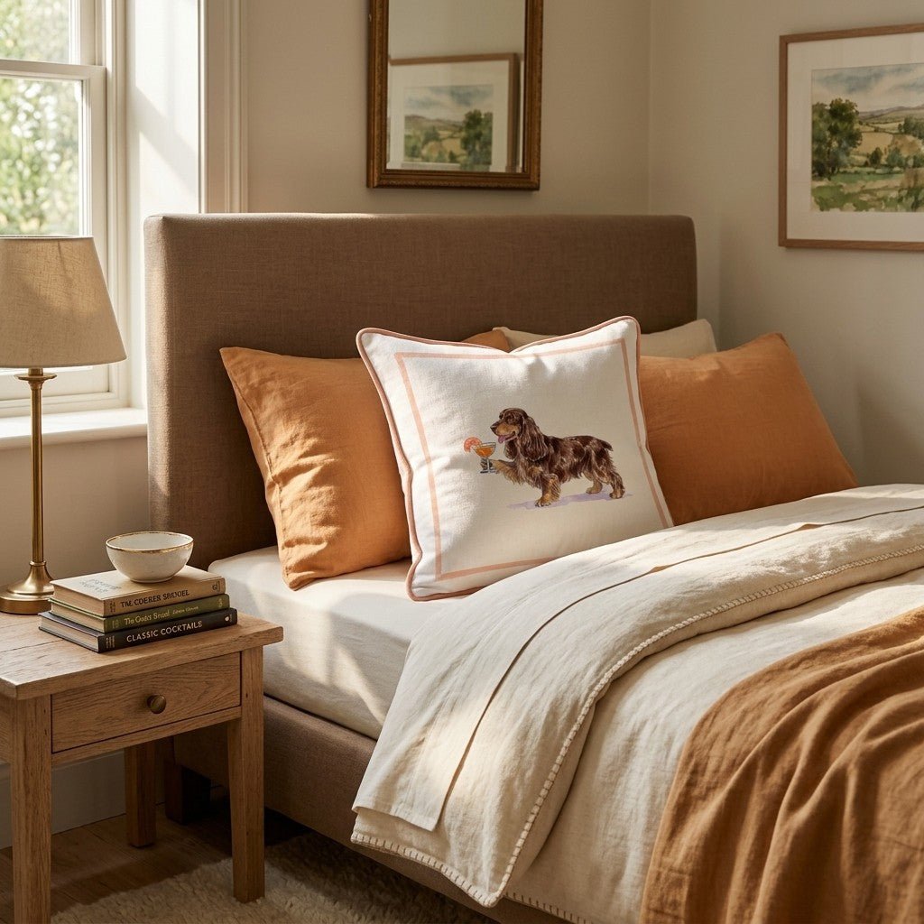 Aperol Cocker Spaniel Throw Pillow - Hillcroft Home
