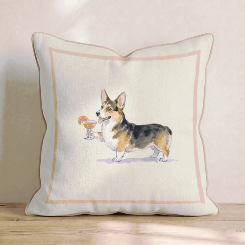Aperol Corgi Throw Pillow - Hillcroft Home