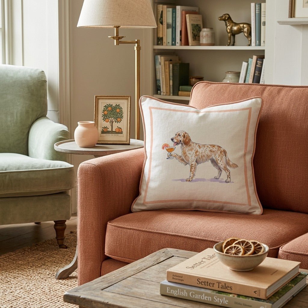Aperol English Setter Throw Pillow - Hillcroft Home