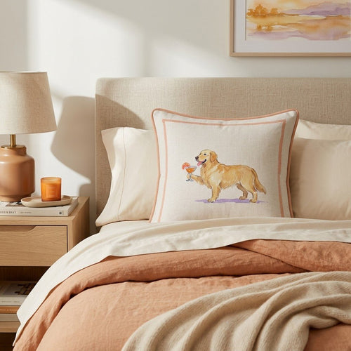 Aperol Golden Retriever Throw Pillow - Hillcroft Home
