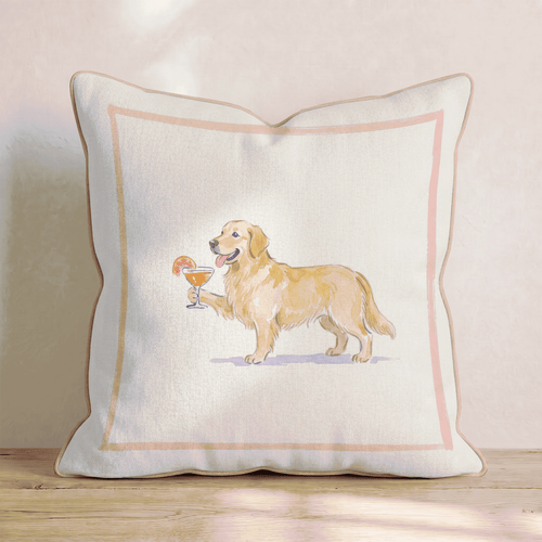 Aperol Golden Retriever Throw Pillow - Hillcroft Home