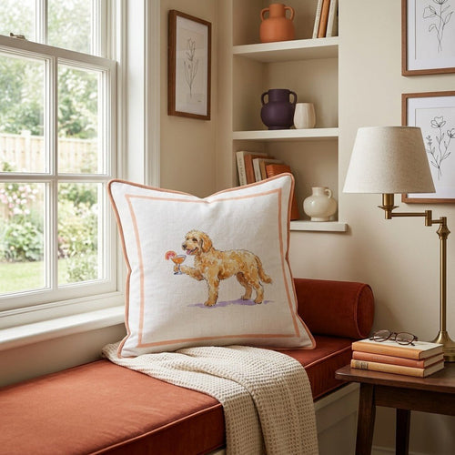Aperol Goldendoodle Throw Pillow - Hillcroft Home