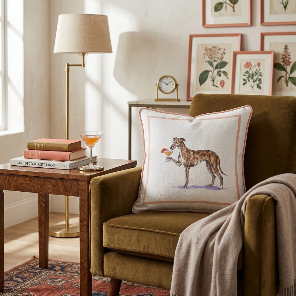 Aperol Greyhound Throw Pillow - Hillcroft Home
