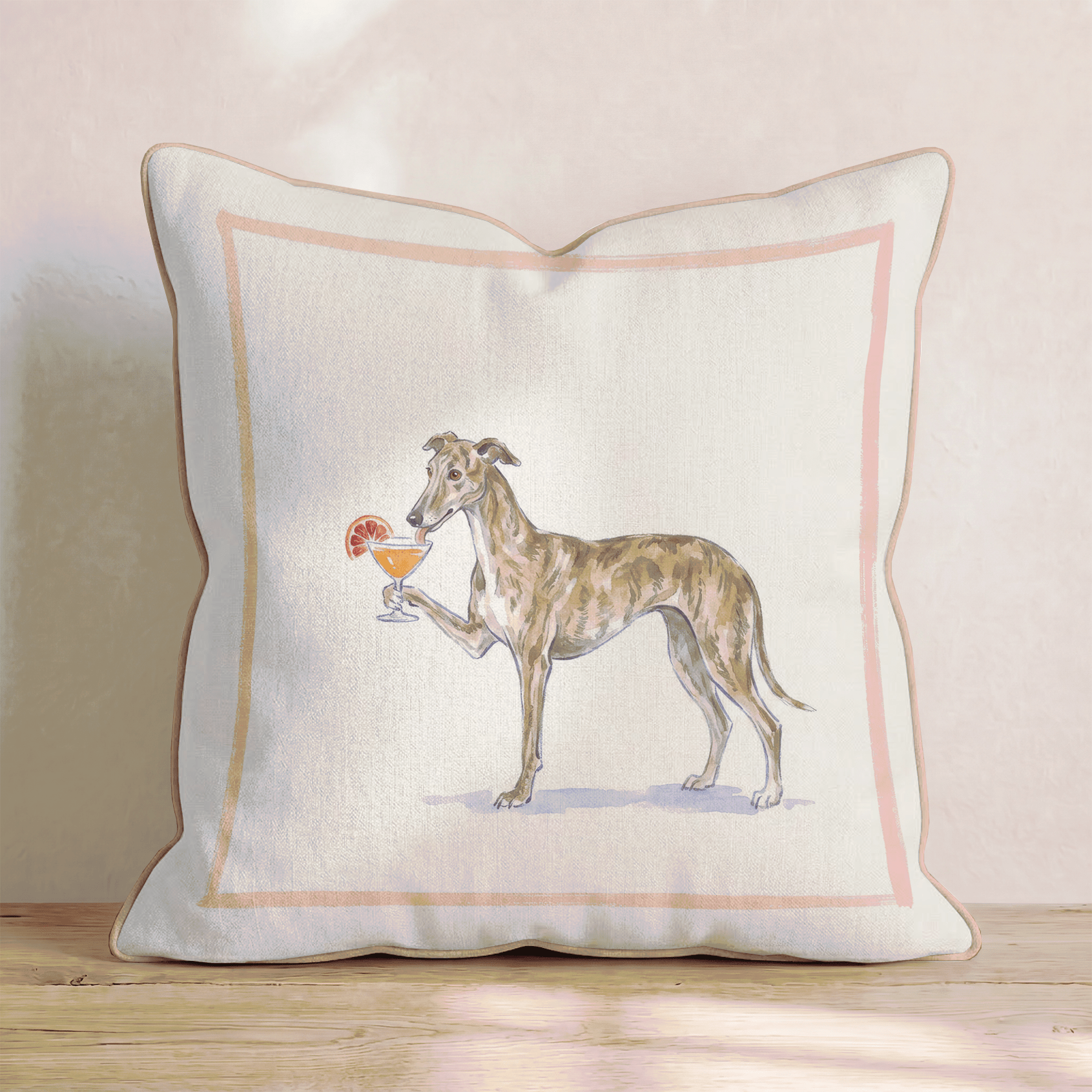 Aperol Greyhound Throw Pillow - Hillcroft Home