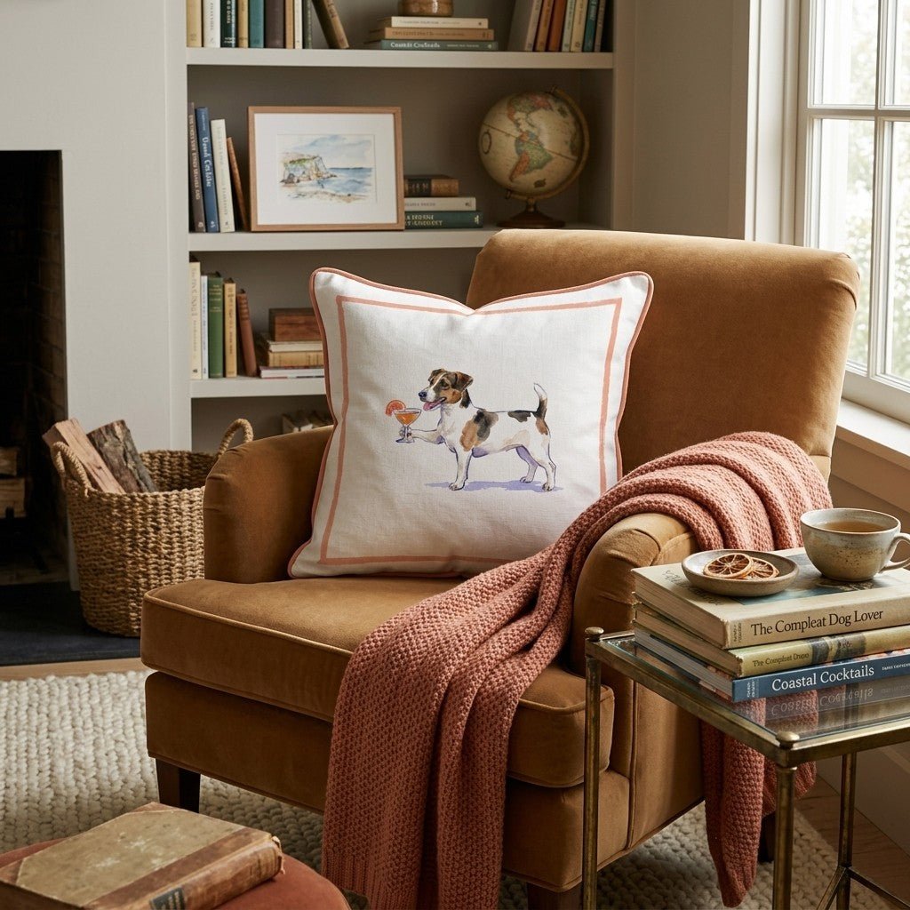 Aperol Jack Russell Throw Pillow - Hillcroft Home