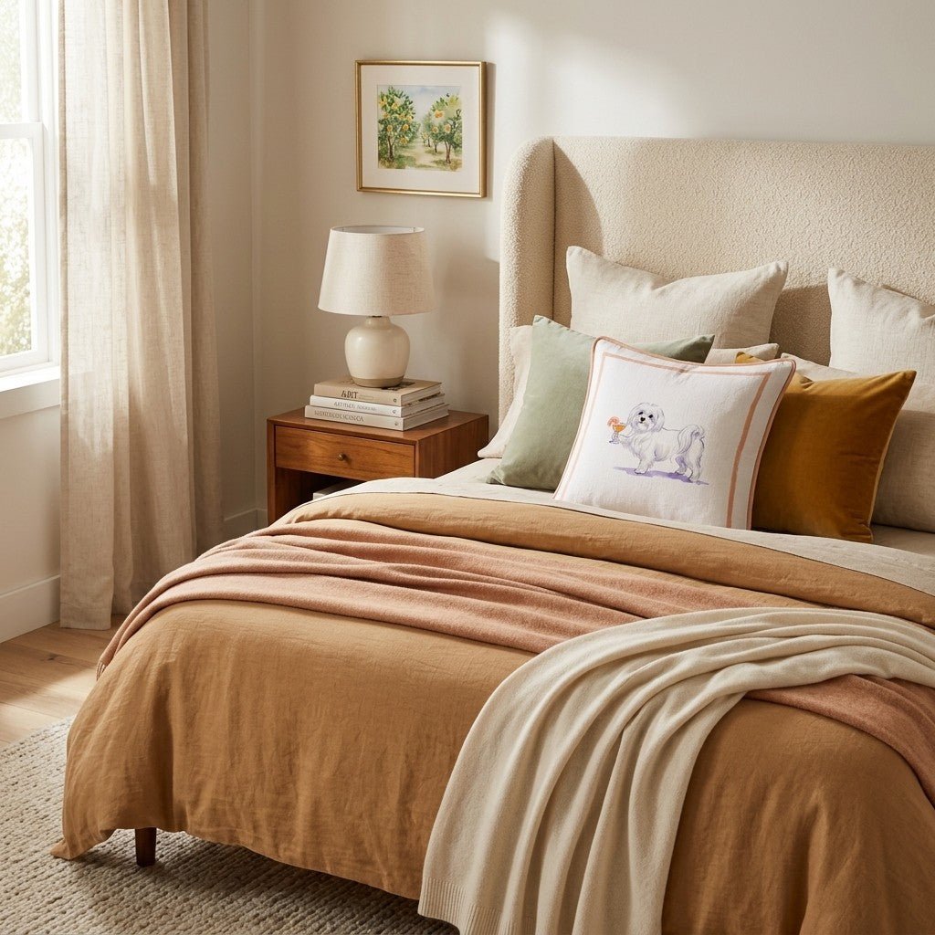 Aperol Maltese Throw Pillow - Hillcroft Home