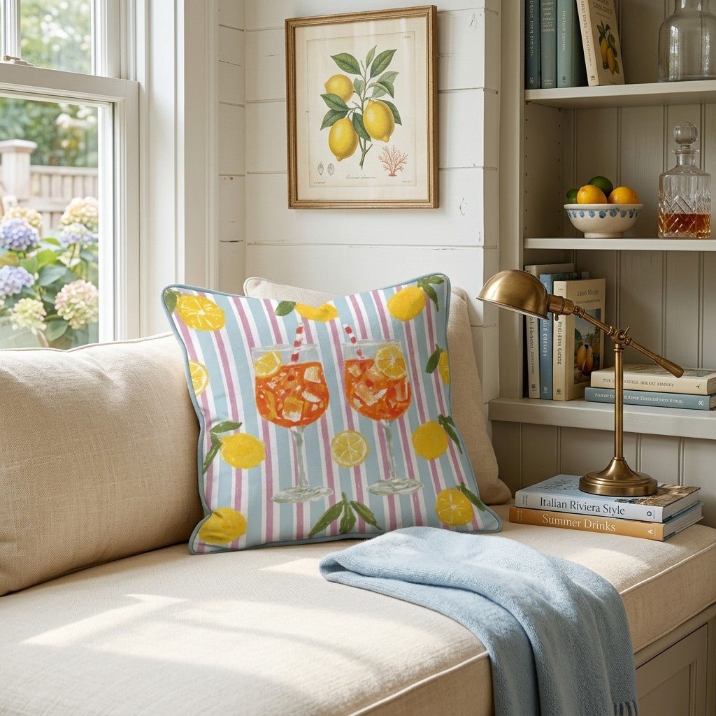 Aperol O_Clock Throw Pillow - Hillcroft Home