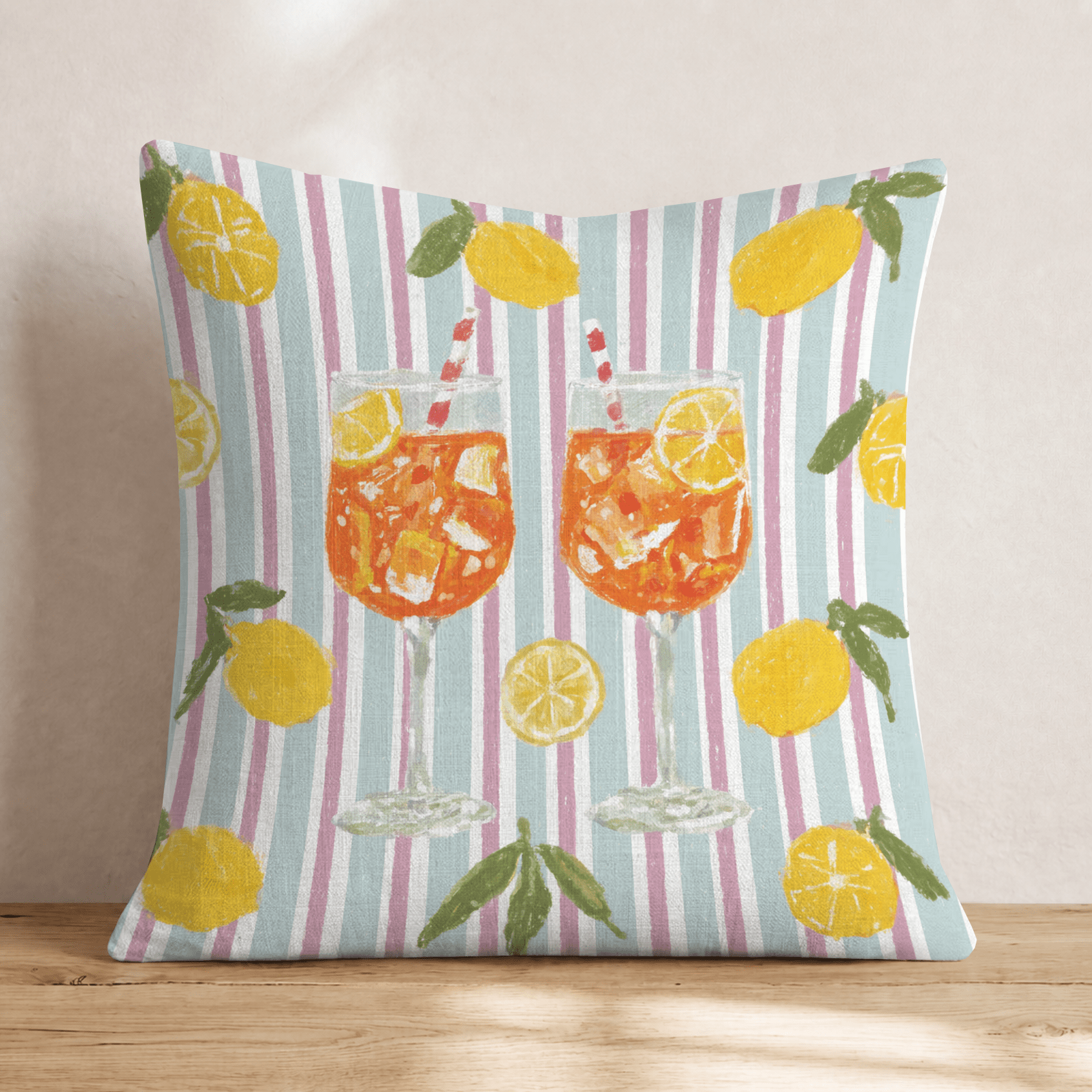 Aperol O_Clock Throw Pillow - Hillcroft Home