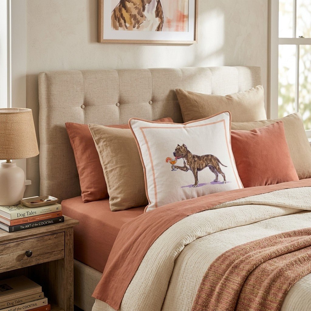 Aperol Pit Bull Throw Pillow - Hillcroft Home