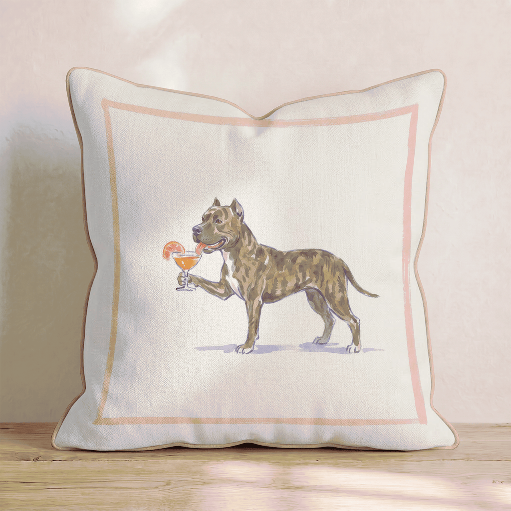 Aperol Pit Bull Throw Pillow - Hillcroft Home