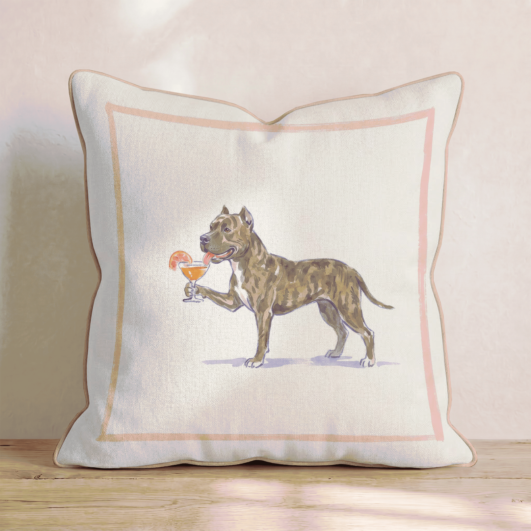 Aperol Pit Bull Throw Pillow - Hillcroft Home