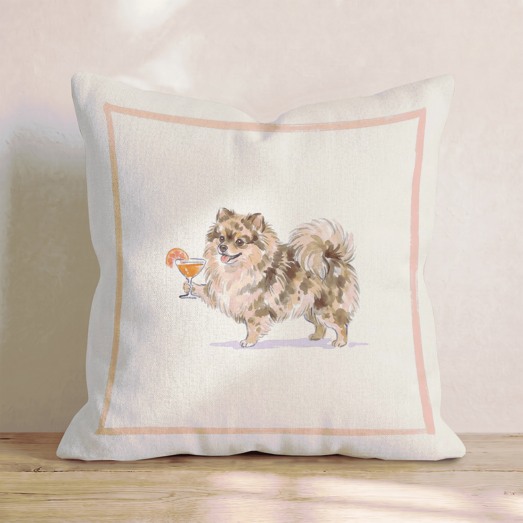Aperol Pomeranian Throw Pillow - Hillcroft Home