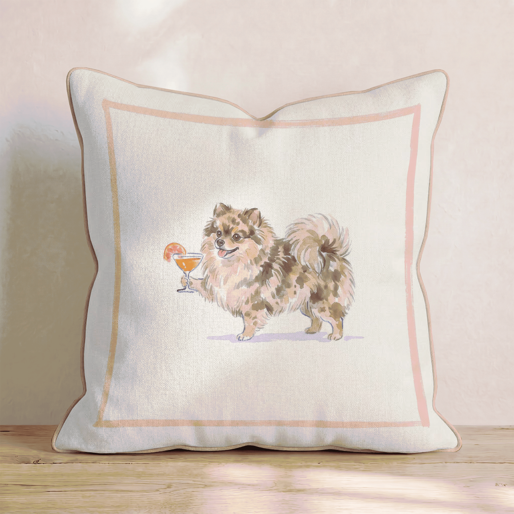 Aperol Pomeranian Throw Pillow - Hillcroft Home