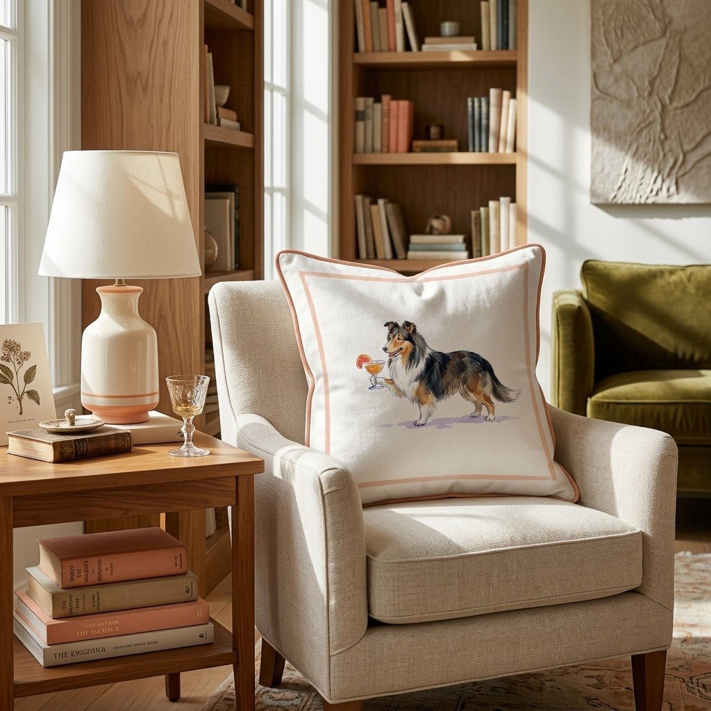 Aperol Sheltie Throw Pillow - Hillcroft Home