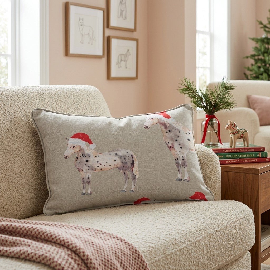 Appaloosa Santa Hats Throw Pillow - Hillcroft Home