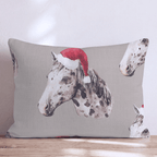Appaloosa Santa Portraits Throw Pillow - Hillcroft Home