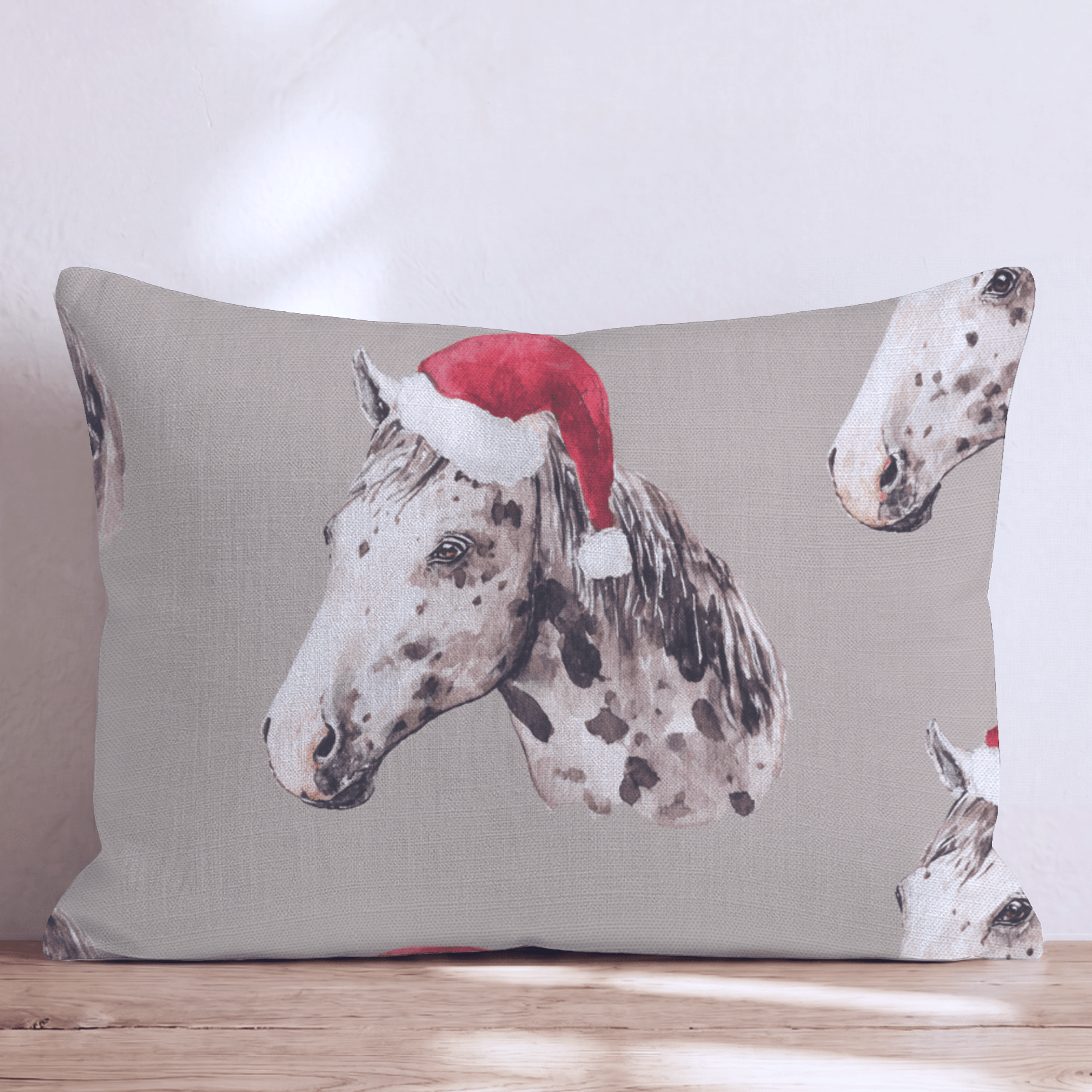 Appaloosa Santa Portraits Throw Pillow - Hillcroft Home