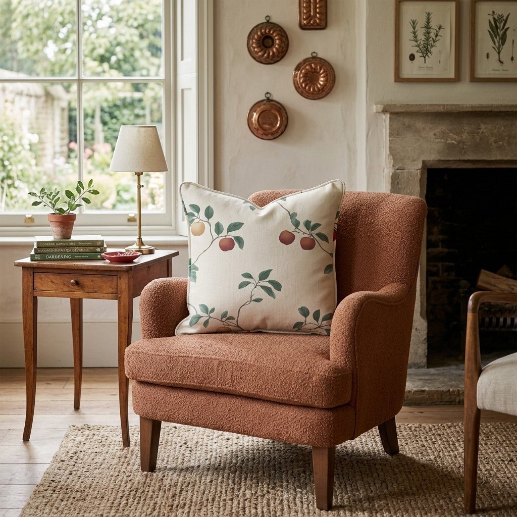Apple Branch Stretch Throw Pillow - Hillcroft Home